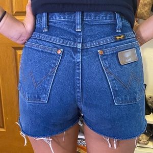 WRANGLER high waisted denim shorts W 26. Was $69!